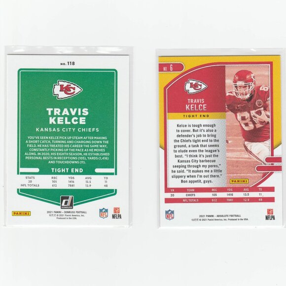 Travis Kelce 2 Card Lot Kansas City Chiefs All-Time KC Tight End Receiver HOF!! - Picture 2 of 6